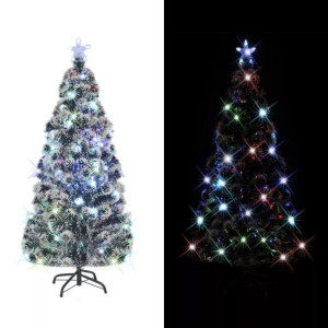 Sztuczna choinka ze stojakiem/ LED, 180 cm, światłowód