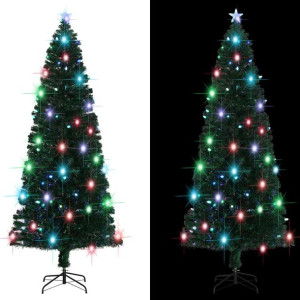 Sztuczna choinka ze stojakiem/ LED, 240 cm, światłowód