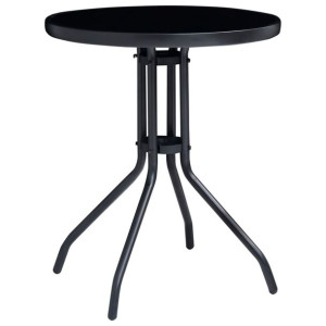 Stolik ogrodowy, czarny, 60 cm, stal i szkło