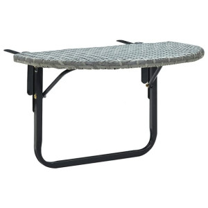 Stolik balkonowy, szary, 60x60x50 cm, rattan PE