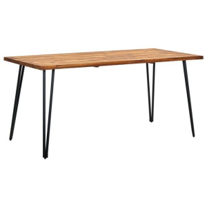 Stół ogrodowy z nogami hairpin, 160x80x75 cm, drewno akacjowe