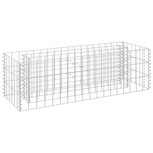 Podwyższona donica gabionowa, galwanizowana stal, 90x30x30 cm