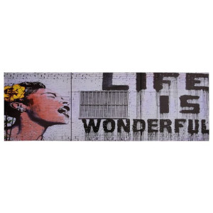 Zestaw obrazów z napisem Life is Wonderful, kolorowy, 120x40 cm