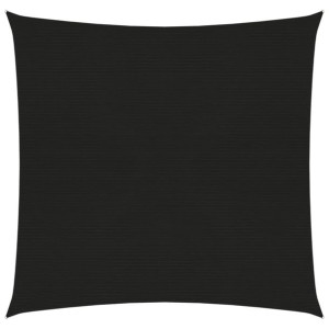 Żagiel przeciwsłoneczny, 160 g/m², czarny, 2x2 m, HDPE