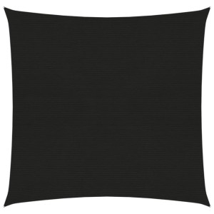 Żagiel przeciwsłoneczny, 160 g/m², czarny, 6x6 m, HDPE