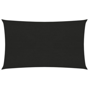 Żagiel przeciwsłoneczny, 160 g/m², czarny, 2x5 m, HDPE