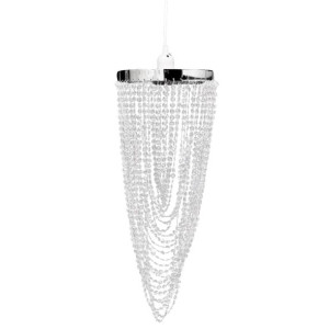 Kryształowa lampa wisząca z abażurem, 22 x 58 cm