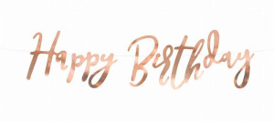 Girlanda Happy Birthday Gold Rose