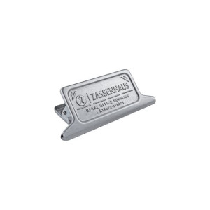 Klips do torebek Zassenhaus, metal, 11,5 x 3,5 x 4,5 cm, srebrny