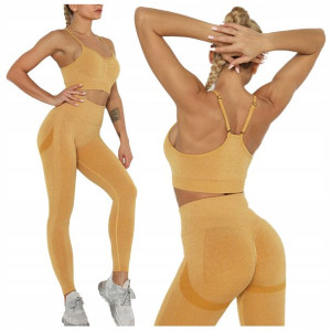 KOMPLET SPORTOWY top legginsy bezszwowe fitness M
