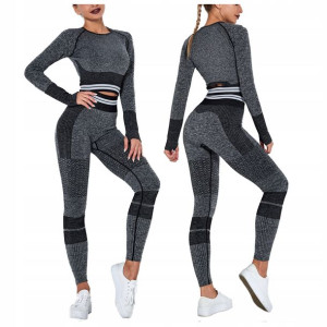 KOMPLET SPORTOWY top legginsy bezszwowe fitness L