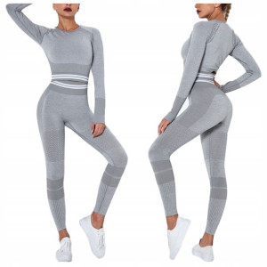 KOMPLET SPORTOWY top legginsy bezszwowe fitness S