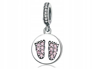 CHARMS do PANDORA zawieszka cyrkonie 925 STÓPKI