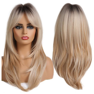 PERUKA ombre blond fale JAK NATURALNE grzywka