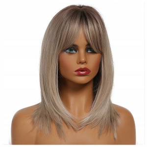 PERUKA OMBRE włosy blond jak naturalne GRZYWKA