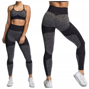KOMPLET SPORTOWY top legginsy bezszwowe fitness M