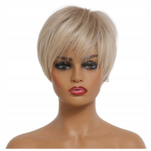 PERUKA proste włosy JAK NATURALNE jasny BLOND