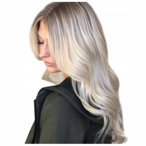 Peruka popielaty BLOND OMBRE fale włosy długie