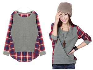 Koszula KRATA Tunika OVERSIZE bluzka KRATKA BLUZA