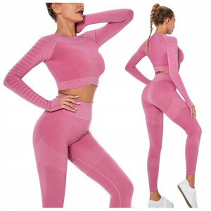 KOMPLET SPORTOWY top legginsy bezszwowe fitness S