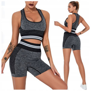KOMPLET SPORTOWY top legginsy szorty fitness M