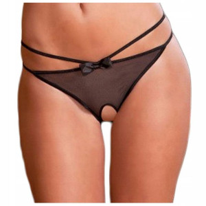 MAJTKI z dziurką SEXY figi siateczka KOKARDKI