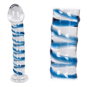 Dildo Szklane Falowane 18 cm Penis HIPOALERGICZNE