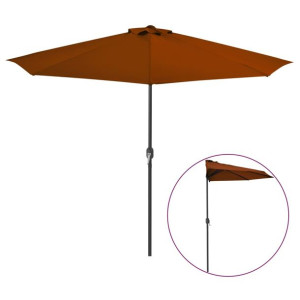 Półparasol balkonowy, aluminium, terakota, 300x150x253 cm