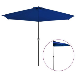 Półparasol balkonowy, aluminium, niebieski, 300x150x253 cm