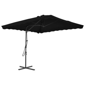 Parasol ogrodowy na stalowym słupku, czarny, 250x250x230 cm