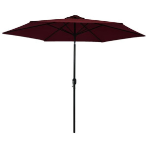 Parasol ogrodowy na metalowym słupku, bordowy, 300 cm