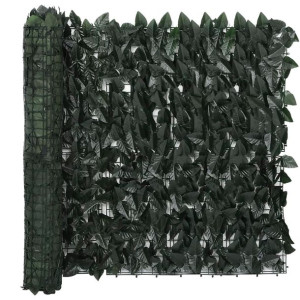 Parawan balkonowy, ciemnozielone liście, 300x75 cm