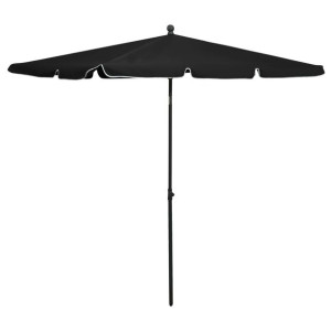 Parasol ogrodowy na słupku, 210x140 cm, czarny