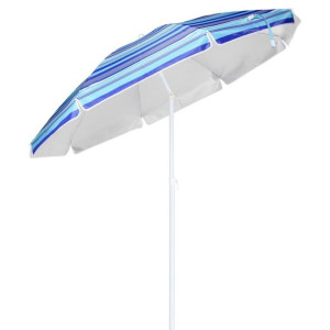 Parasol plażowy, 200 cm, niebieski w pasy