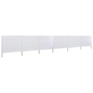 Parawan 6-skrzydłowy z tkaniny, 800 x 80 cm, biały