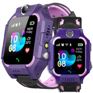 Smartwatch Dziecięcy Elektroniczny Zegarek Lokalizator LBS Q19 fioletowy