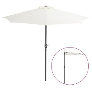 Półparasol balkonowy na słupku z aluminium, 270x135 cm, piaskowy