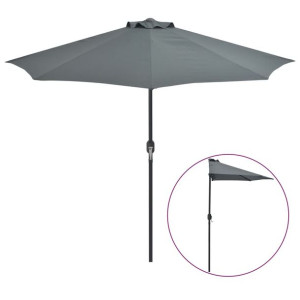 Półparasol balkonowy na słupku z aluminium, 270x135 cm, antracyt