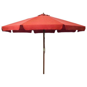 Parasol ogrodowy na drewnianym słupku, 330 cm, terakota