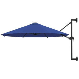 Parasol ścienny na metalowym słupku, 300 cm, niebieski