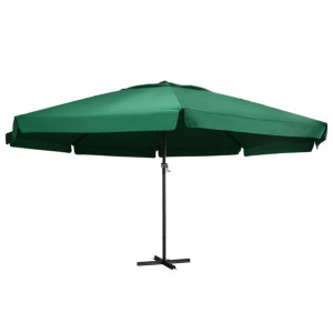 Parasol ogrodowy na słupku aluminiowym, 600 cm, zielony