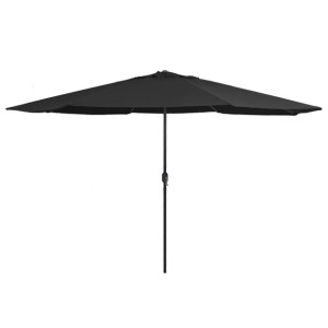 Parasol ogrodowy na metalowym słupku, 400 cm, czarny