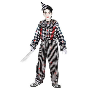 Strój Straszny Klaun Pajacyk Arlekin Halloween - 164