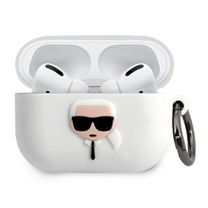 Etui Karl Lagerfeld KLACAPSILGLWH Apple AirPods Pro cover biały/white Silic