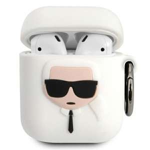 Etui Karl Lagerfeld KLACCSILKHWH Apple AirPods cover biały/white Silicone I