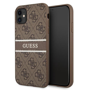 Etui Guess GUHCN614GDBR Apple iPhone 11 brązowy/brown hardcase 4G Stripe