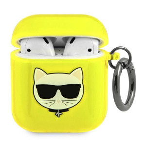 Etui Karl Lagerfeld KLA2UCHFY Apple AirPods cover żółty/yellow Choupette