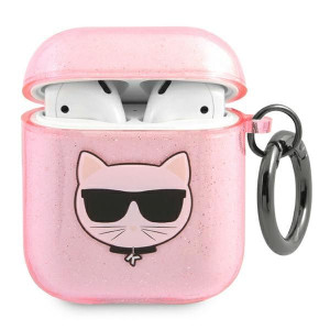 Etui Karl Lagerfeld KLA2UCHGP Apple AirPods cover różowy/pink Glitter Choup