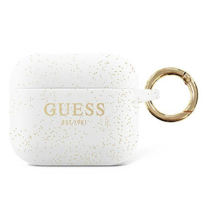 Etui Guess GUAPSGGEH Apple AirPods Pro cover biały/white Silicone Glitter