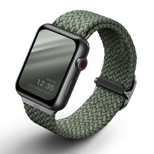 Pasek UNIQ Aspen Apple Watch 4/5/6/7/SE 44/45mm Braided zielony/cypress gre